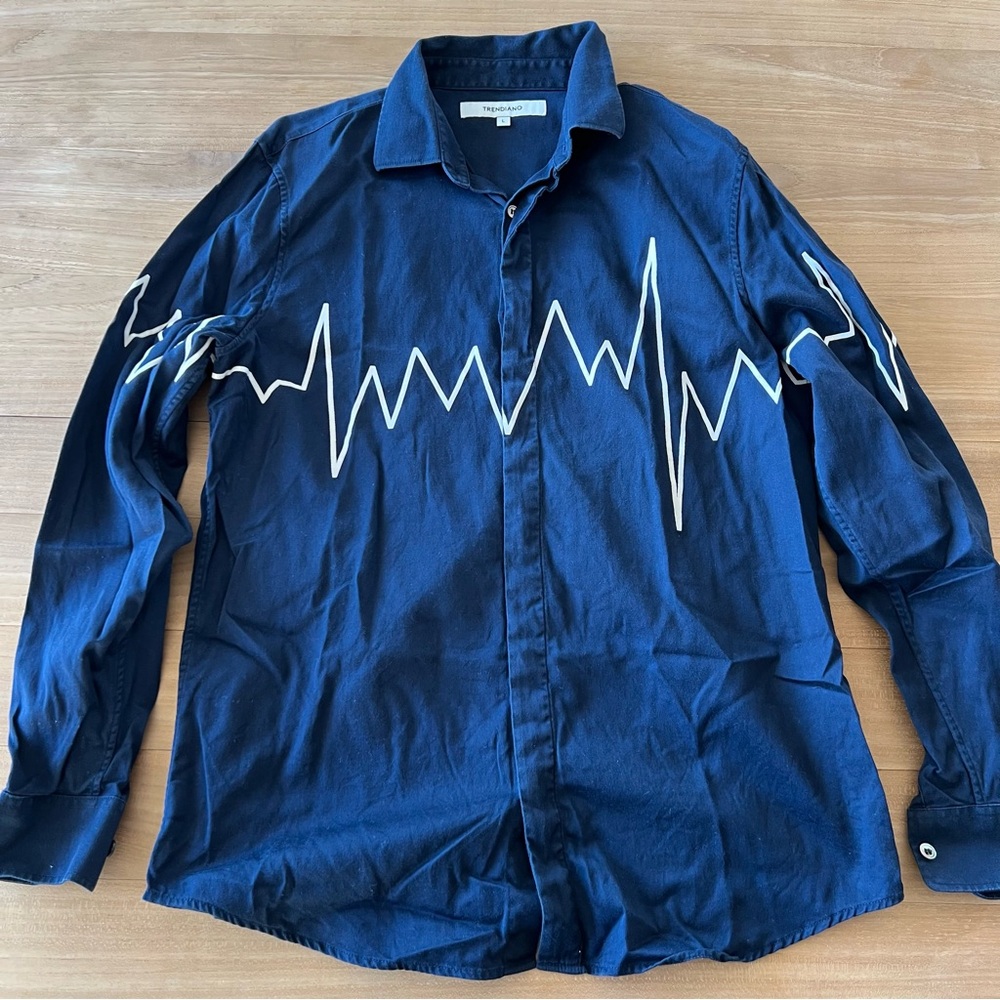 Trendiano Blue Collared Shirt
